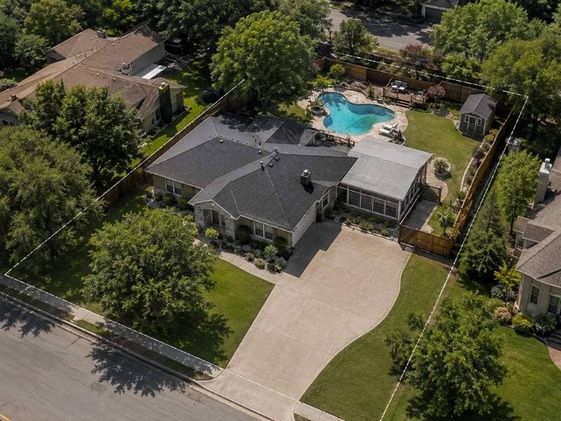 Property Survey for a Fort Worth Texas home with a newer pool and addition built after the original survey